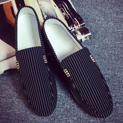 Men's Slip On Fashion Striped Loafers - TrendSettingFashions 