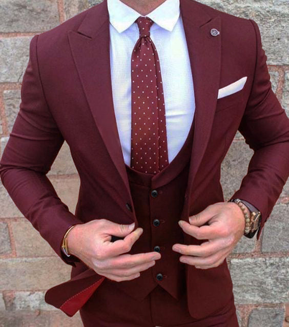 Men's Elegant 3 PC Suit Up To 5XL (Jacket+Pants+Vest) - TrendSettingFashions 