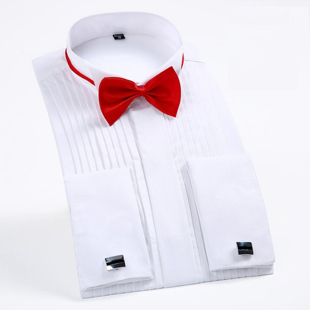 Men's Fashion Dress Shirt With Bow Tie Up To 4XL - TrendSettingFashions 