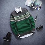 Men's Design Round Collar Sweater - TrendSettingFashions 