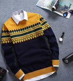 Men's Design Round Collar Sweater - TrendSettingFashions 
