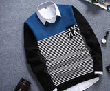 Men's Fashion Long Sleeved Stripe Sweater - TrendSettingFashions 