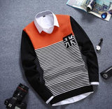 Men's Fashion Long Sleeved Stripe Sweater - TrendSettingFashions 