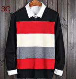 Men's Striped V-Neck Business Sweater - TrendSettingFashions 