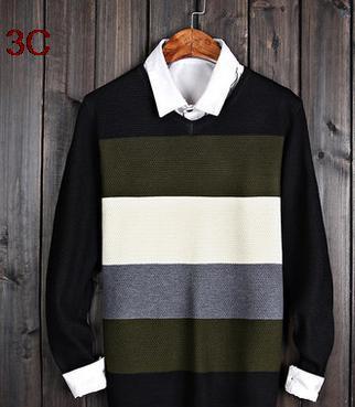 Men's Striped V-Neck Business Sweater - TrendSettingFashions 