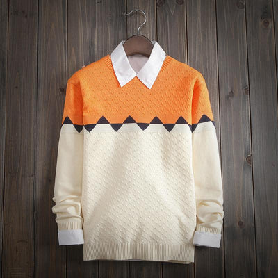 Men's Geometry Color Matching Sweater - TrendSettingFashions 
