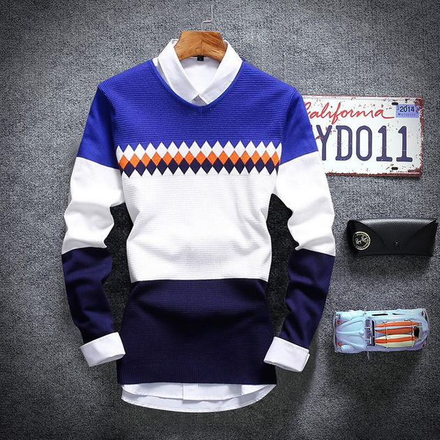 Men's Stylish Striped Sweater - TrendSettingFashions