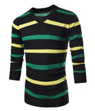 Striped V-Neck Pullover - TrendSettingFashions 