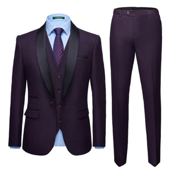 Men's Color Matching 3pcs Suit Up To 4XL In 8 Colors! - TrendSettingFashions 