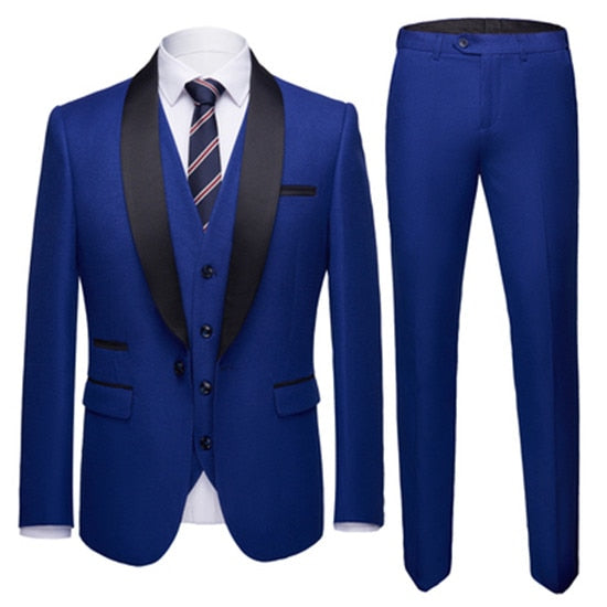 Men's Color Matching 3pcs Suit Up To 4XL In 8 Colors! - TrendSettingFashions 
