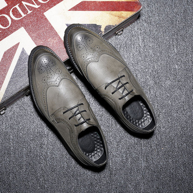Men Cow Split leather Brogue Oxfords Up To Size 12.5 - TrendSettingFashions 