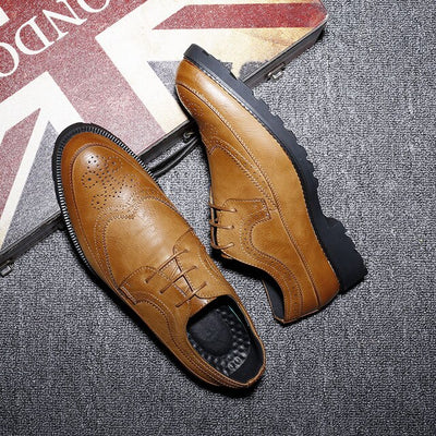 Men Cow Split leather Brogue Oxfords Up To Size 12.5 - TrendSettingFashions 