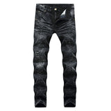 Men's Vintage Distressed Patchwork Jeans Up To Size 40 - TrendSettingFashions 