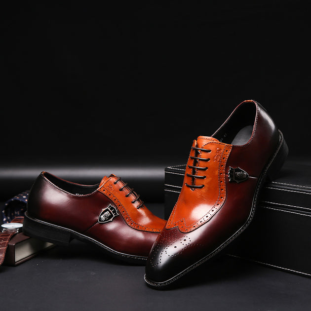 Men's Leather Fashion Brogue Dress Shoes - TrendSettingFashions 