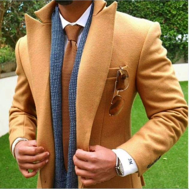Men's Tan Tweed Jacket - TrendSettingFashions 