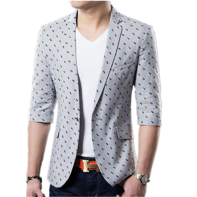 Men's One Button Fashion Blazer Up To 3XL - TrendSettingFashions 
