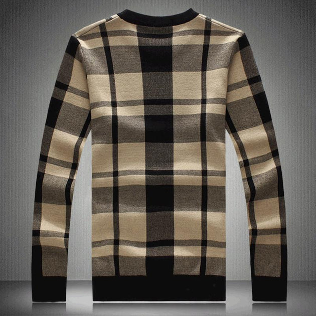 Men's Thick Plaid Pullover - TrendSettingFashions 
