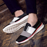 Men's Striped Patchwork Shoes - TrendSettingFashions 