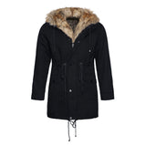Men's Faux Fur Medium-Long Thickening Coat Up To 2XL - TrendSettingFashions 