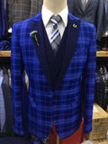 Men's 3 Piece Plaid Style Suit Up To 3XL - TrendSettingFashions 
