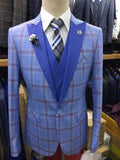 Men's 3 Piece Plaid Style Suit Up To 3XL - TrendSettingFashions 