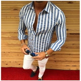 Men's Long Sleeve Street Casual Dress Shirt - TrendSettingFashions 