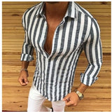 Men's Long Sleeve Street Casual Dress Shirt - TrendSettingFashions 