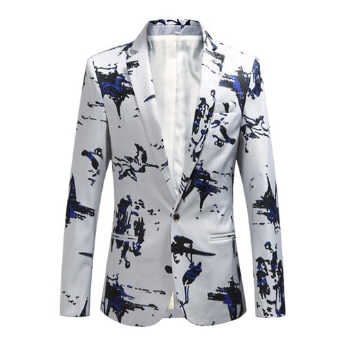 Men's Fashion Print Blazer - TrendSettingFashions 