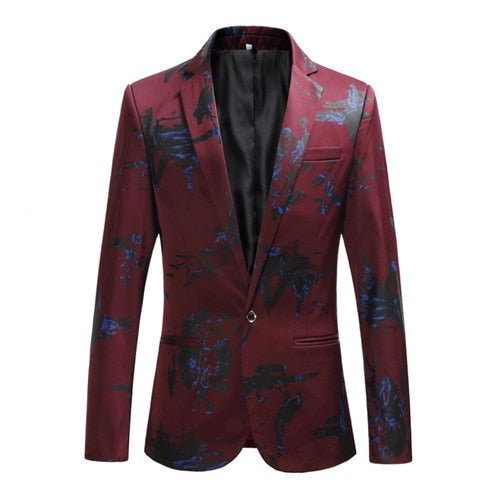 Men's Fashion Print Blazer - TrendSettingFashions 