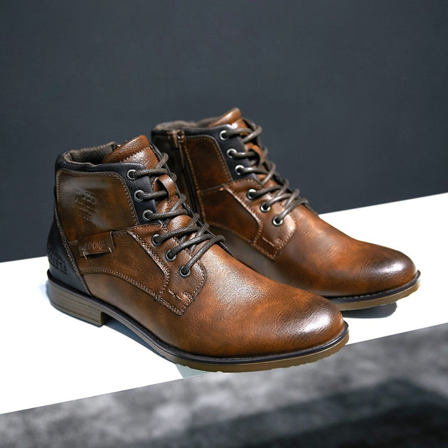 Men's Light Lace Up Ankle Boots Up To Size 15 - TrendSettingFashions 