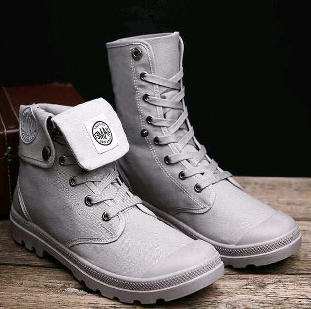 Men's Canvas High Top Fashion Boots Up To Size 11 - TrendSettingFashions 