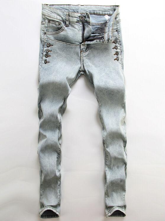 Men's Button Pocket Fashion Jeans - TrendSettingFashions 