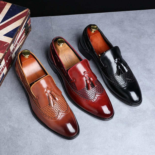 Men's Tassel Italian Loafers Up To Size 13 - TrendSettingFashions 