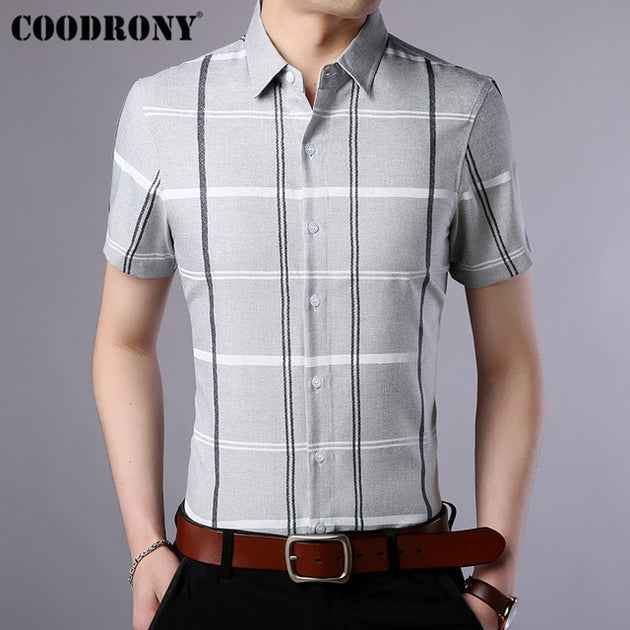 Men's Business Short Sleeve Dress Shirt Up To 4XL - TrendSettingFashions 