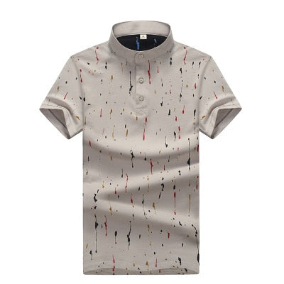 Men's Summer Polo Paint Effect Up To Size 2XL - TrendSettingFashions 