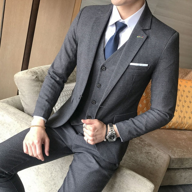 Men's Boutique Fashion Formal Business Suits 3 Piece Set Up To 5XL - TrendSettingFashions 