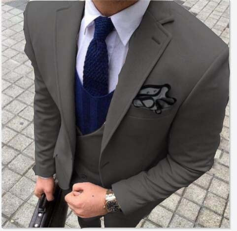 Men's Fashion Dark Grey Suit Up To 6XL - TrendSettingFashions 