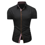 Men's Summer Short Sleeve Lapel Dress Shirt - TrendSettingFashions 