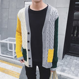 Men's Fashion Contrast Cardigan Up To Size XL - TrendSettingFashions 
