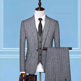 Men's Classic Striped 3 Piece Suit Up To 3XL - TrendSettingFashions 