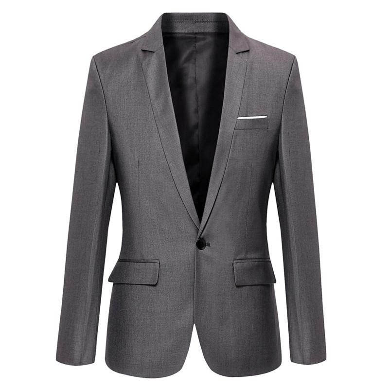 Men's Casual Blazer Regular Regular Fit Solid Color Black Gray 2024