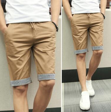 Men Summer Shorts Plaid Ruched - TrendSettingFashions 