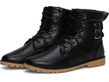 Retro Men's Buckle Boots 2 Color Options - TrendSettingFashions 