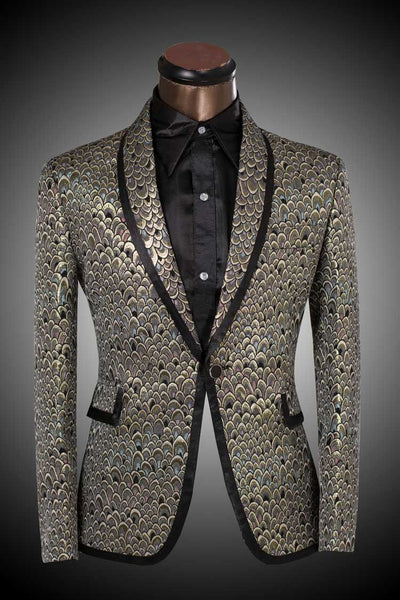 Men's Golden And Silver Scale Designer Suits Up To 6XL - TrendSettingFashions 