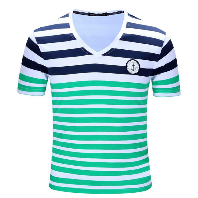 Men's Fashion Striped Tee - TrendSettingFashions 