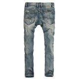 Men's Light Washed Ripped Grey Jeans - TrendSettingFashions 