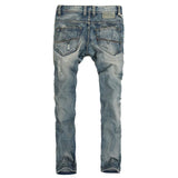 Men's Light Washed Ripped Grey Jeans - TrendSettingFashions 