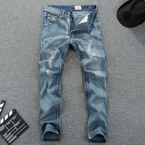 Men's Light Color Straight Printed Jeans - TrendSettingFashions 