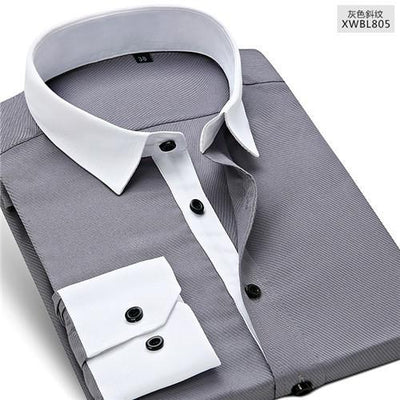 Men's White Collar Dress Shirt - TrendSettingFashions 