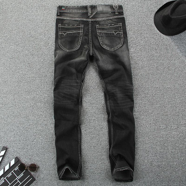 Men's Dark Colored Straight Jeans - TrendSettingFashions 